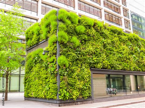 Ecological Architecture Green Living Facade Of The Building ภาพถ่าย