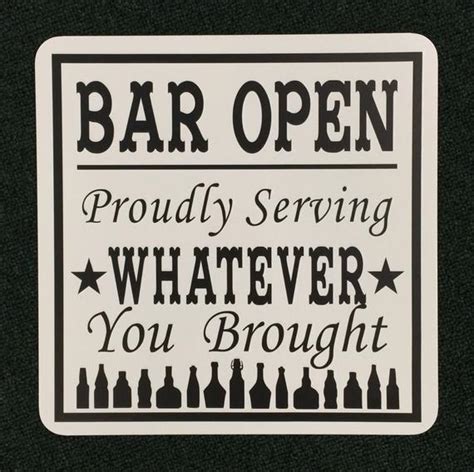 Bar Open 12 Inch By 12 Inch Metal Sign Home Bar Funny Sign