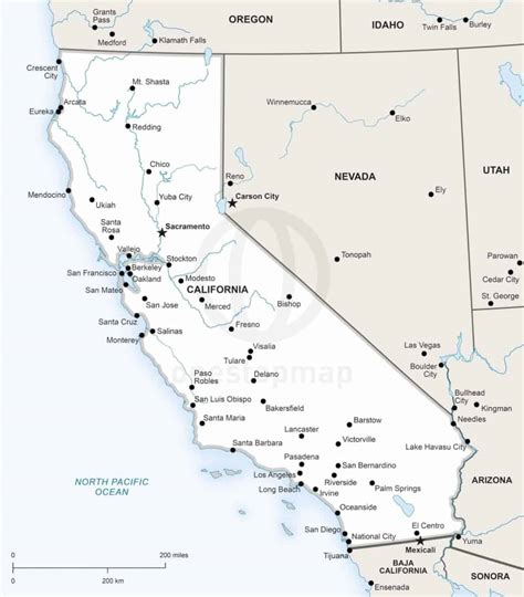 Vector Map Of California Political One Stop Map