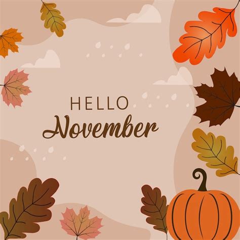 Premium Vector Hello November Welcome November Text For Greetings