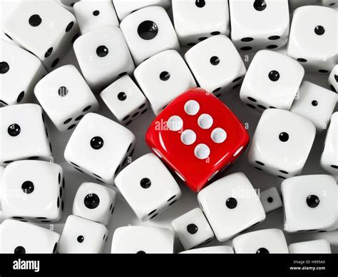 Red And White Dice Stock Photo Alamy