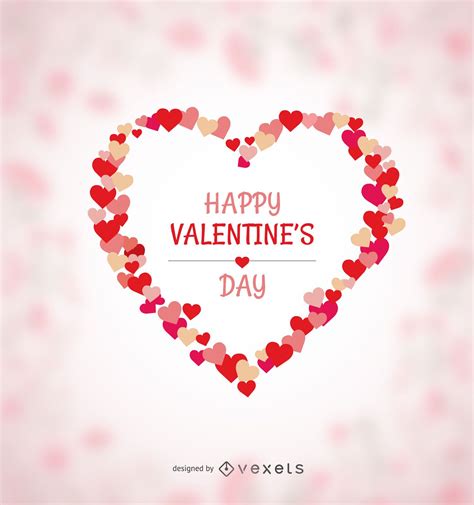 Corazón Feliz De San Valentín Hecho De Corazones Descargar Vector