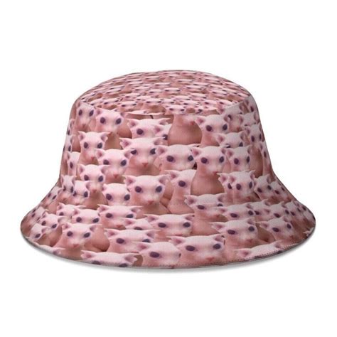 Summer Bingus Army Bucket Hats Unisex Creative Art Cat Fisherman Hat