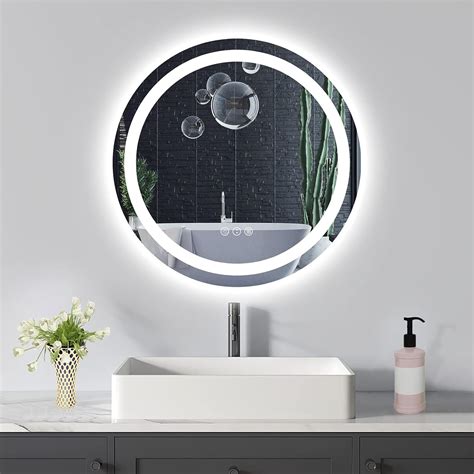 Buy Amorho LED Bathroom Mirror Round 24 Frameless Shatter Proof