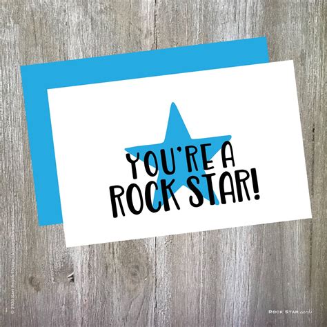 Youre A Rock Star Greeting Card Say Thanks Or Etsy