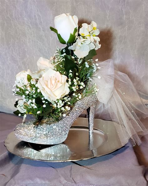 Floral High Heel Arrangements Etsy Shop Wedding Centerpiece Bridal