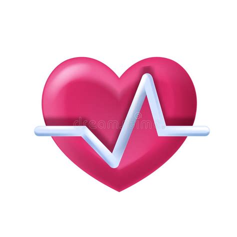 3d Heart Medical Icon Vector Health Day Sign Pulse Line Wave Cartoon
