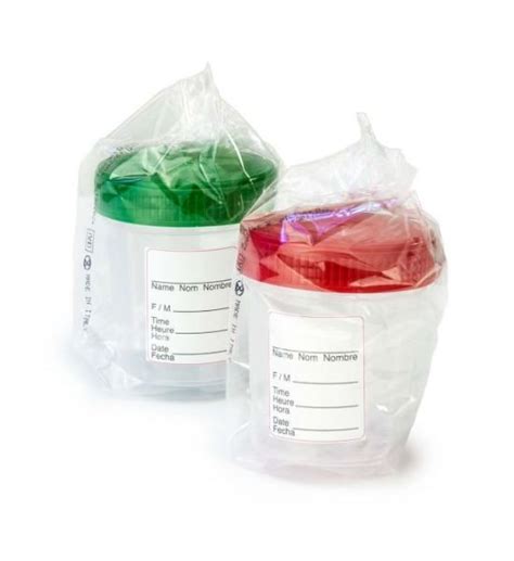 Individually Wrapped Sterile Green Cap Urine Cups 120ml Case 250