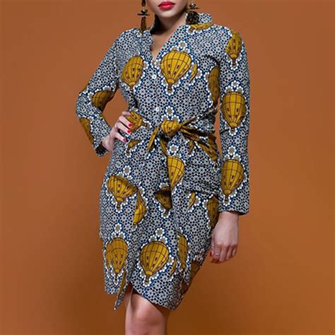 3xl Plus Size African Print Dresses Women Clothing 2018 Long Sleeve