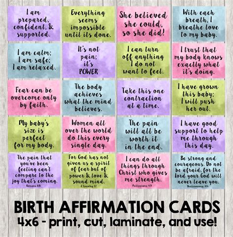 Printable Birth Affirmations Printable Word Searches