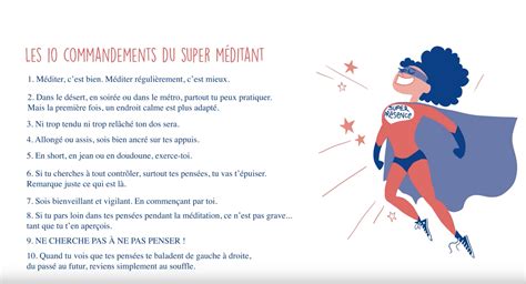 Les 10 Commandements Du Super Méditant Méditation Gratuite Ado Zen