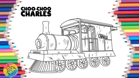 Choo Choo Charles Coloring Page Yellow Train Starter Train Choo