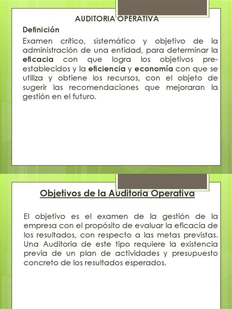 Diapositiva Tipos De Auditoria Operativa Auditoría Financiera