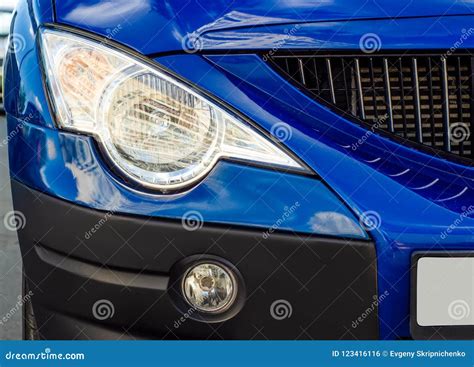 Car Head Light Blue Stock Photo Image Of Front Blue 123416116