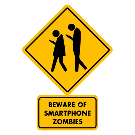 Beware Of Smartphone Zombies Road Sign Sticker Sticker Mania