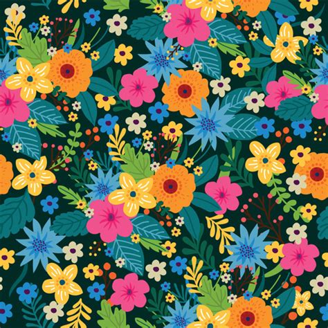 Colorful Vibrant Ditsy Floral Free Vector Arts And Images Wowpatterns