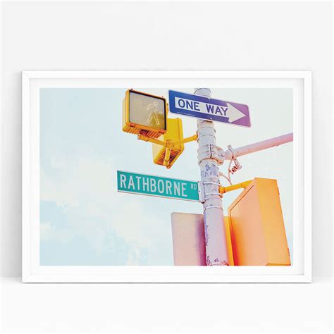Personalised One Way American Street Sign Print By Walk Dont Walk