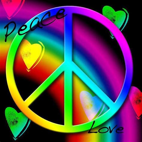 Neon Peace And Hearts Peace Sign Art Peace Love Posters