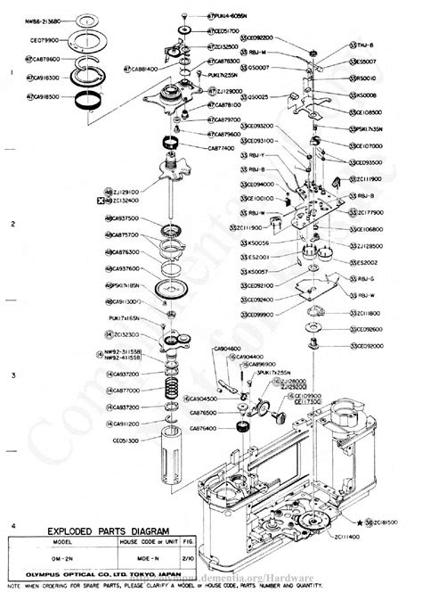 Olympus Om 2n Exploded Parts Diagram Service Manual Download