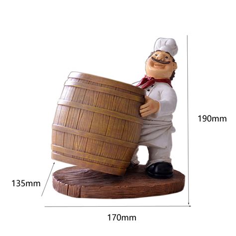 Bistro Chef Wine Bottle Holder Resin Figurine Wine Holder Rack Stand