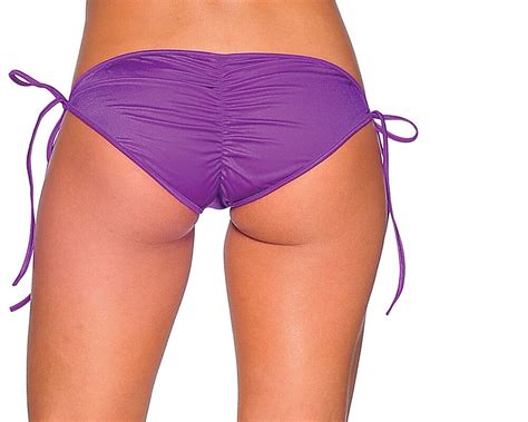 Purple Sexy Tie Side Scrunch Butt Bikini Bottom By BitsysBikinis
