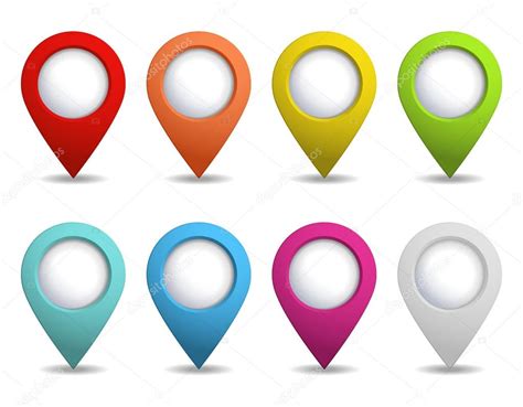 Set Of Bright Map Pointers Stock Vector Image By ©irochka1 64848117