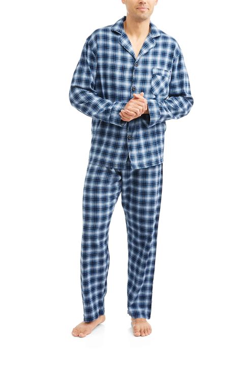 Hanes Mens And Big Mens 100 Cotton Flannel Pajama Set Blue Size S