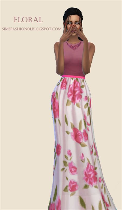 Sims Fashion01 Simsfashion01 Floral Dress The Sims 4