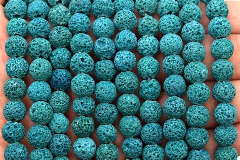 8mm Aqua Azul Volcánico Lava Abalorios Grado Ab Piedra Gema Etsy