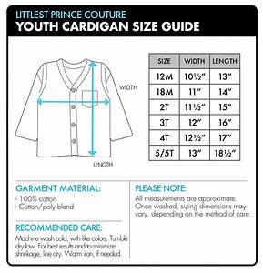 Size Chart Cardigan Shirts Littlest Prince