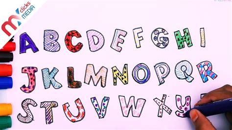 How To Drawing Teach Abc Alphabet To Kids Youtube