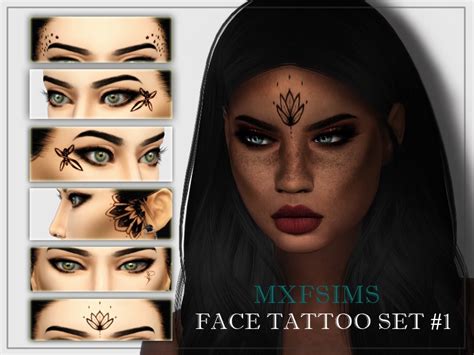The Sims Resource Face Tattoo Set 1 Makeup Cc Sims 4 Cc Makeup