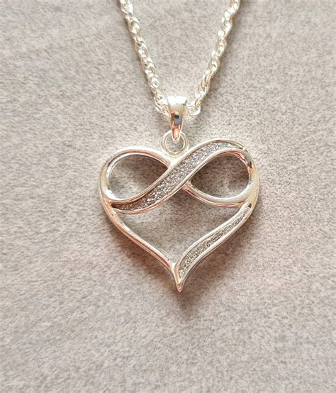 Sterling Silver Infinity Heart Necklace Supplied In A T Etsy