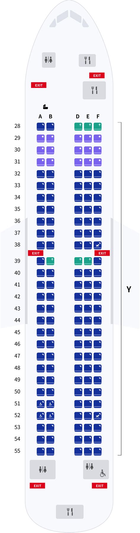 Seat Map Airbus A220 100 Delta Air Lines Best Seats I