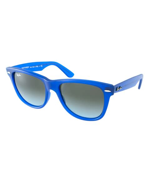 Ray Ban Wayfarer Sunglasses In Blue For Men Lyst
