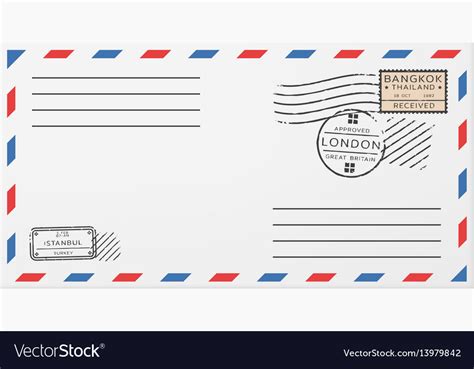 Blank Horizontal Postal Envelope Template Vector Image