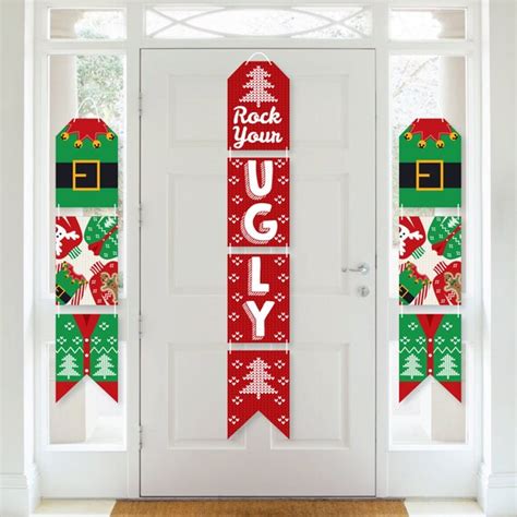 Ugly Sweater Hanging Vertical Paper Door Banners Holiday And