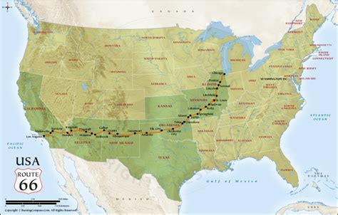 Route 66 Detailed Map