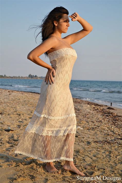 Ivory Lace And Net Bohemian Wedding Dress Bridal Wedding Gown Long