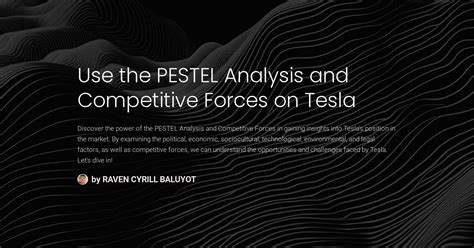 Use The Pestel Analysis And Competitive Forces On Tesla