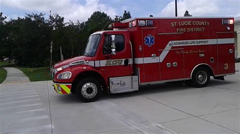New St Lucie County Fire District Rescue 3 Responding Code 3 Youtube