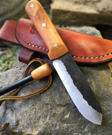 Hand Forged Bushcraft Knife With Fire By Carterandsonforge On Etsy