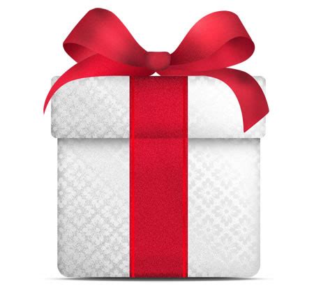 white gift box  red bow