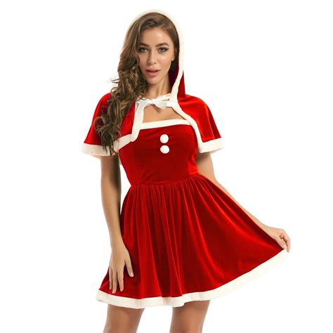 Santa Claus Dress Women S Mrs Claus Velvet Costume Red Etsy