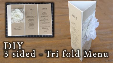 How To Make A Rustic 3 Sided Tri Fold Menu Wedding Menu Diy