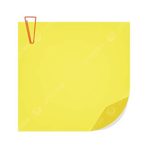 Yellow Sticky Note With Paper Clip Vector Illustration Paper Clip