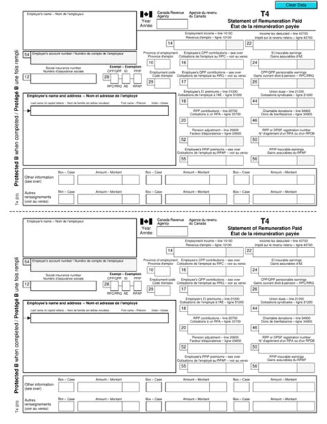 T4 Fillable Form Printable Forms Free Online