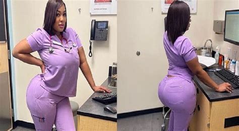 Nurse Goes Viral For Her Large Backside In Her Nursing Scrubs