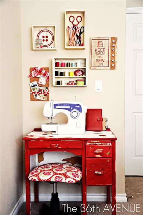 13 Amazing Craft Makeovers Small Sewing Space Sewing Spaces Small