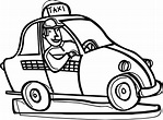 Taxi Coloring Page - Coloring Home
